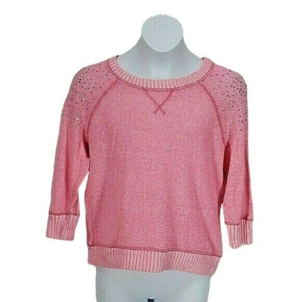 Justice Girl's Pink Jeweled Sweater SZ 14